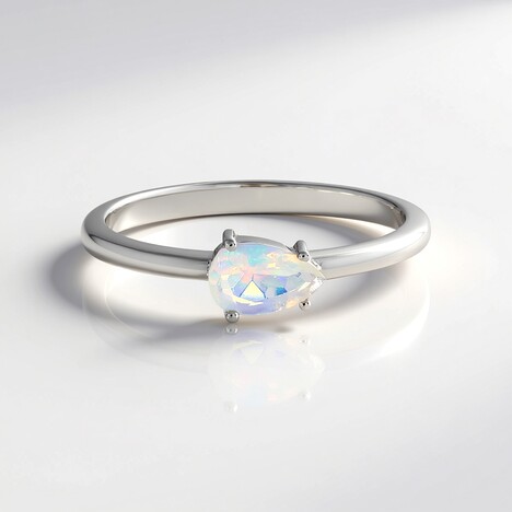 Bague en argent et Opale Welo