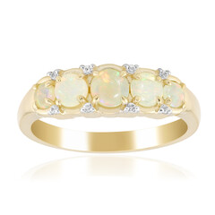 Gouden ring met een Coober Pedy opaal