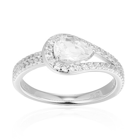 Weißer Topas-Silberring