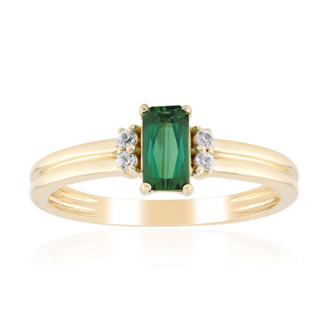 Grüner Benedito-Turmalin-Goldring