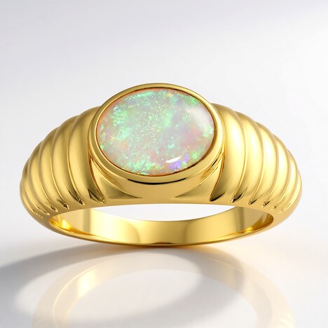 Bague en argent et Opale d'Australie