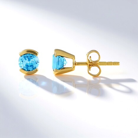 Orecchini in argento con Topazio Blu Svizzero