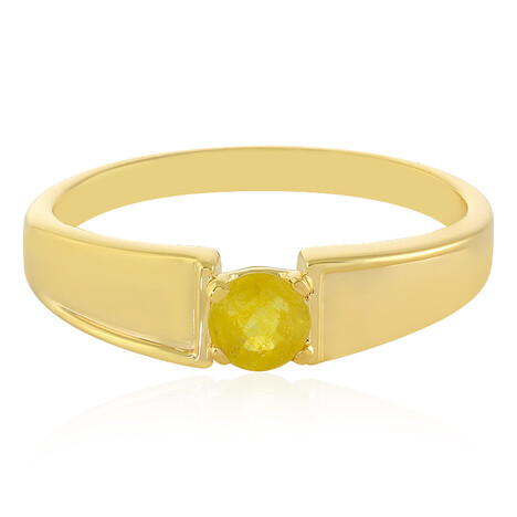 Gelber Madagaskar-Saphir-Silberring