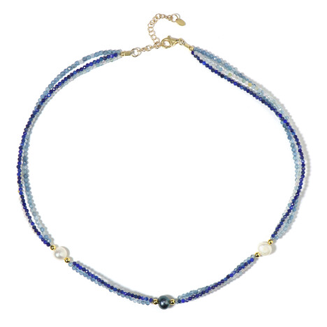 Edelstein-Silberhalskette (Riya)