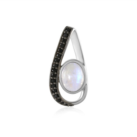 Zilveren hanger met een regenboog maansteen