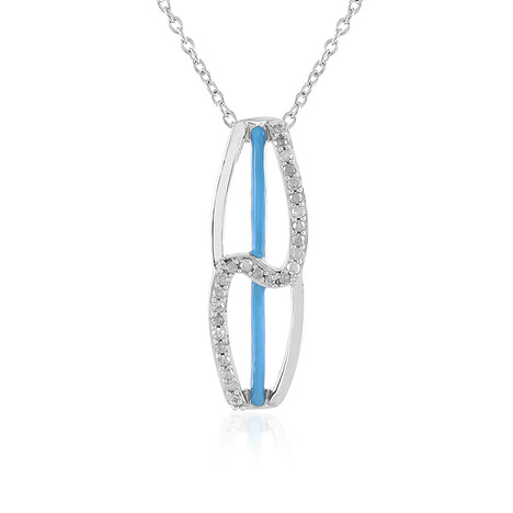 Zilveren halsketting met I3 (J) Diamanten