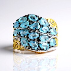 Anello in argento con Acquamarina (Gems en Vogue)