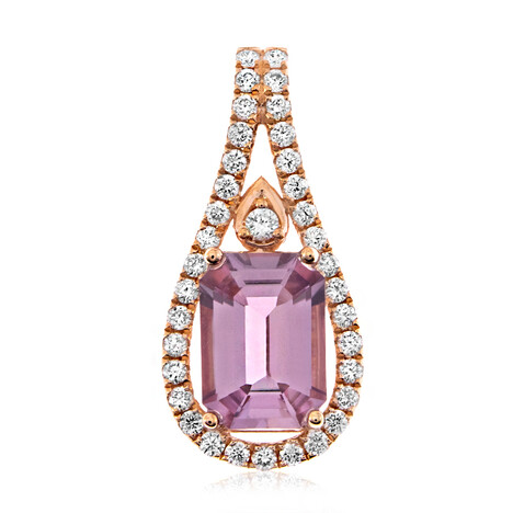 Pinkfarbener Diaspor-Goldanhänger (AMAYANI)
