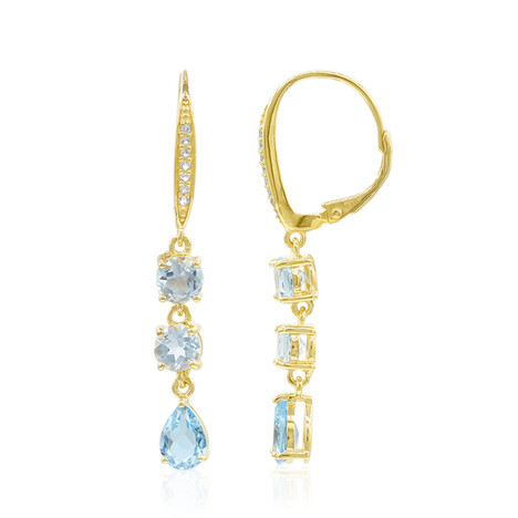 Orecchini in argento con Topazio Blu Svizzero