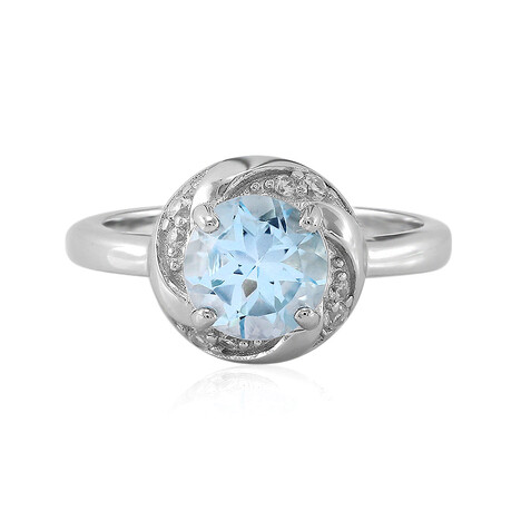 Himmelblauer Topas-Silberring