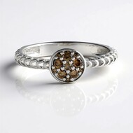 Bague en argent et Diamant champagne I2 (Ornaments by de Melo)