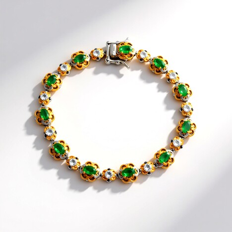 Bracciale in argento con Smeraldo Zambia (Gems en Vogue)