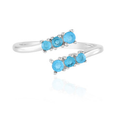 Neonblauer Apatit-Silberring