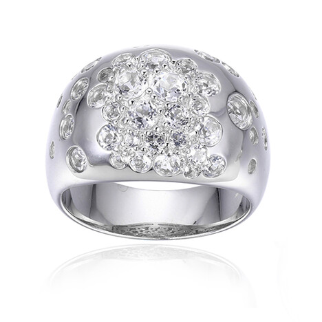 Bague en argent et Topaze blanche