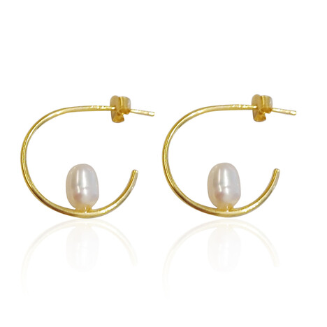 Zilveren oorbellen met Witte zoetwater kweekparels