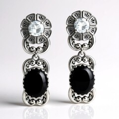 Orecchini in argento con Agata Nera