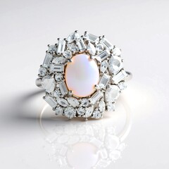 Anello in argento con Opale Australiano