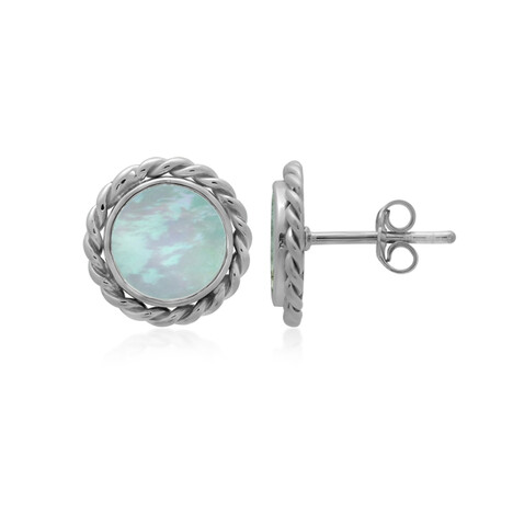 Perlmutt-Silberohrringe (Bali Barong)