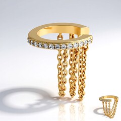 Orecchini a cerchio con clip in argento con Zircone