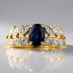 Anello in oro con Zaffiro Kanchanaburi