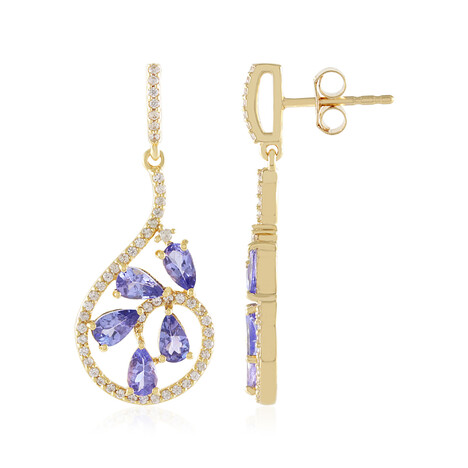 Zilveren oorbellen met tanzanieten