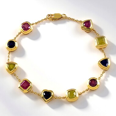 Madagascar Pink Sapphire Silver Bracelet (de Melo)