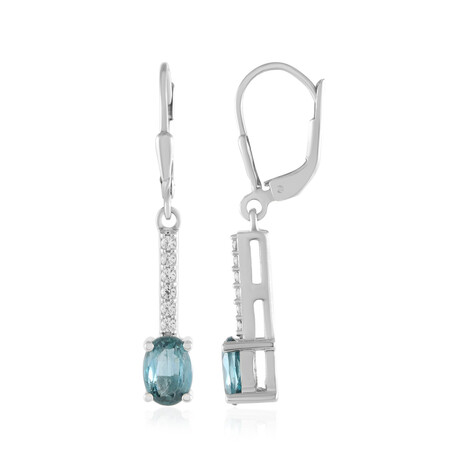 Boucles d'oreilles en argent et Kyanite bleu pétrole