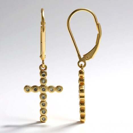 Orecchini placcati in oro con Diamante Fancy