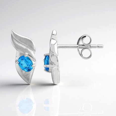 Orecchini in argento con Apatite Blu Neon Goias (Pallanova)