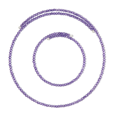 Set en acero con Amatista de Zambia (Riya)