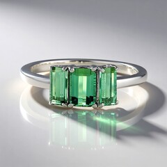 Anello in argento con Tormalina Verde di Benedito (Adela Silber)