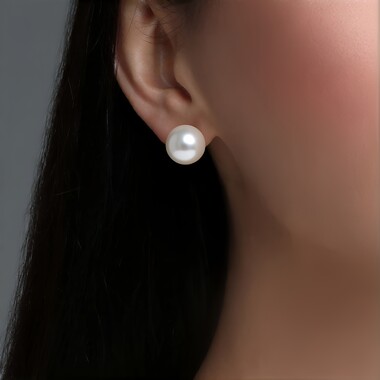 Boucles d'oreilles en argent et Perle de culture d'eau douce