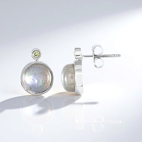 Orecchini in argento con Labradorite Verde Maniry (KM by Juwelo)
