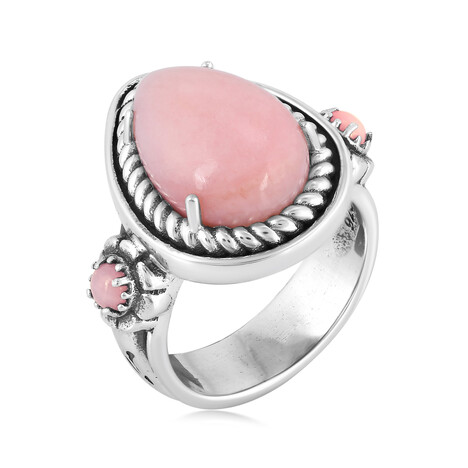 Pinkfarbener Opal-Silberring (Desert Chic)
