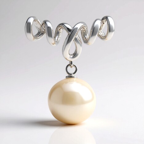Ciondolo in argento con Perla d'Acqua Dolce Bianca (MONOSONO COLLECTION)