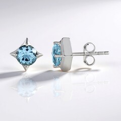 Orecchini in argento con Topazio Blu Cielo