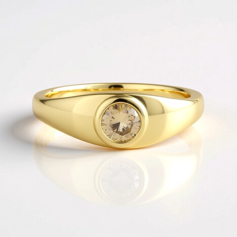 Anello in oro con Diamante Champagne I2