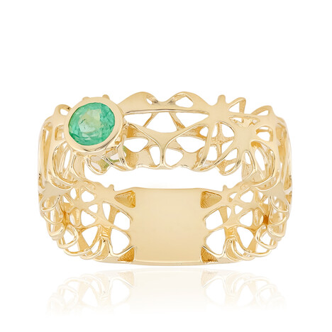 9K Russian Emerald Gold Ring (Ornaments by de Melo)