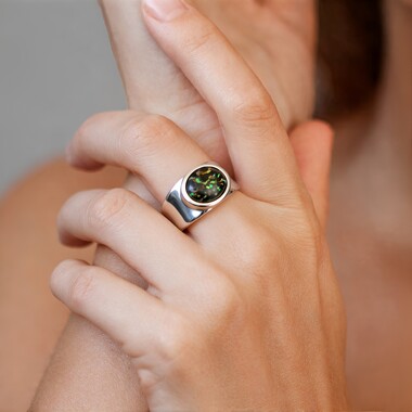 Leoparden-Opal-Silberring