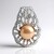 Ciondolo in argento con Perla d'Acqua Dolce Arancione (MONOSONO COLLECTION)