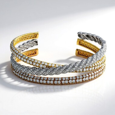 Bransoletka bangle ze złota - Diament VVS1 (G) (Annette)