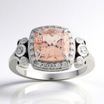 Bague en argent et Morganite du Brésil