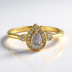 Anello in argento con Labradorite rosa Maniry