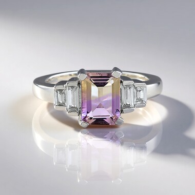Bague en argent et Amétrine