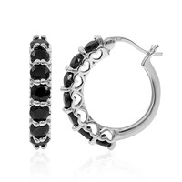 Boucles d'oreilles en argent et Spinelle noir