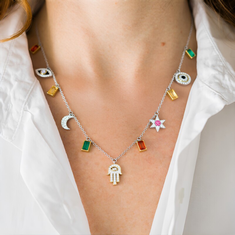 Collier en argent et Citrine (M de Luca)