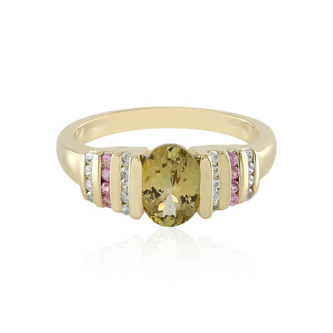 Gouden ring met een onverhitte gele tanzaniet (Adela Gold)