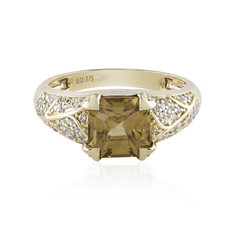 9K Yellow Zircon Gold Ring (Adela Gold)