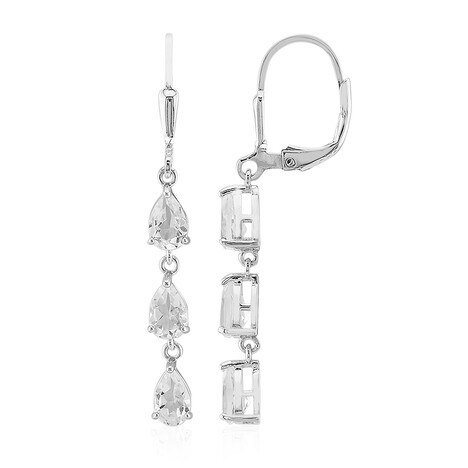Weißer Topas-Silberohrringe