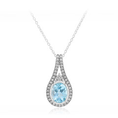 Collier en argent et Topaze bleu ciel